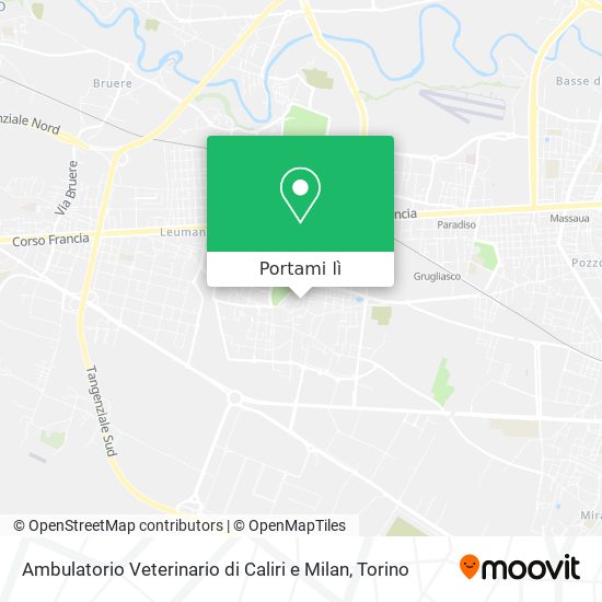 Mappa Ambulatorio Veterinario di Caliri e Milan