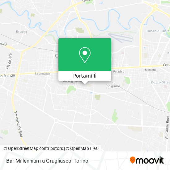 Mappa Bar Millennium a Grugliasco