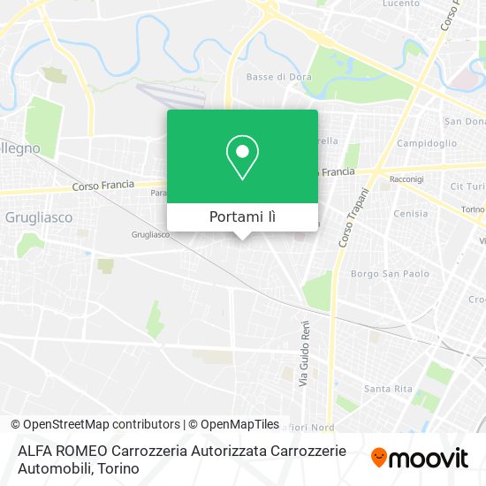 Mappa ALFA ROMEO Carrozzeria Autorizzata Carrozzerie Automobili