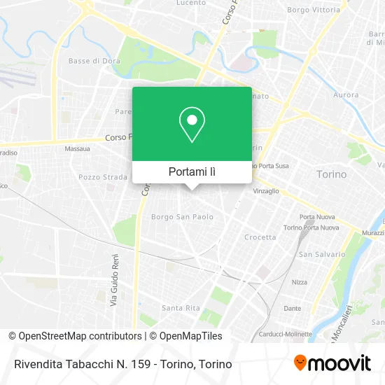 Mappa Rivendita Tabacchi N. 159 - Torino