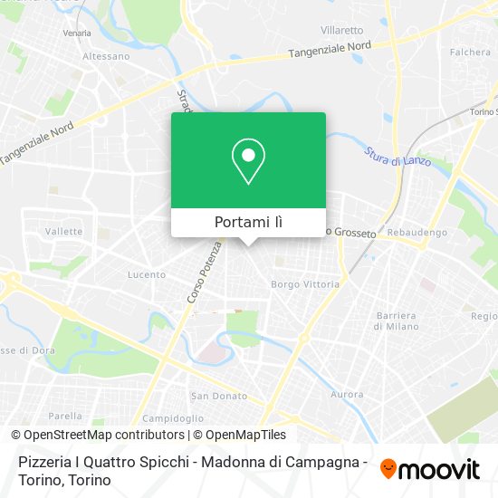 Mappa Pizzeria I Quattro Spicchi - Madonna di Campagna - Torino
