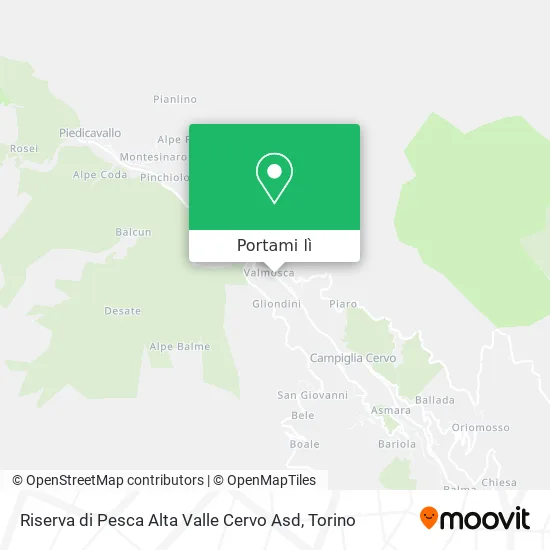 Mappa Riserva di Pesca Alta Valle Cervo Asd