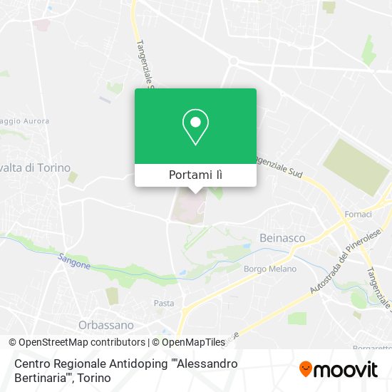 Mappa Centro Regionale Antidoping ""Alessandro Bertinaria""