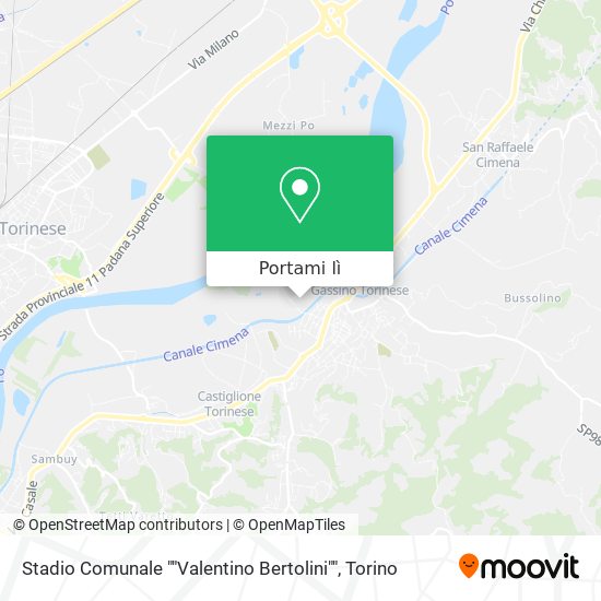 Mappa Stadio Comunale ""Valentino Bertolini""