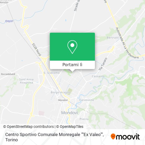 Mappa Centro Sportivo Comunale Monregale ""Ex Valeo""