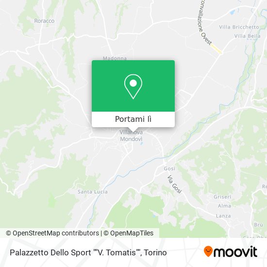 Mappa Palazzetto Dello Sport ""V. Tomatis""