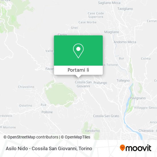 Mappa Asilo Nido - Cossila San Giovanni