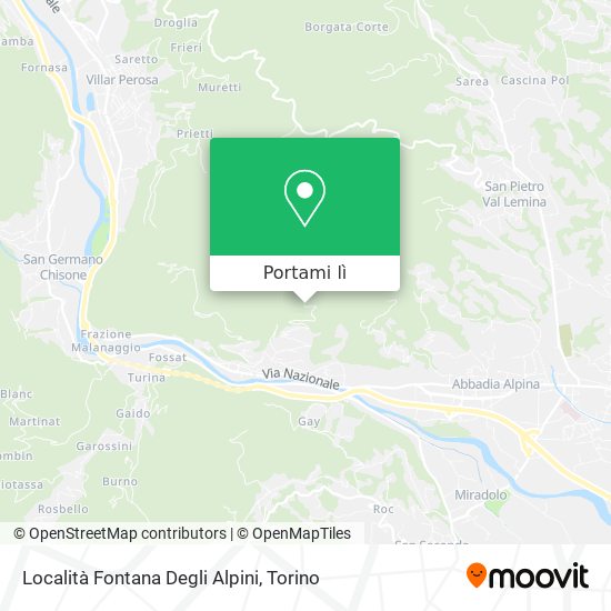 Mappa Località Fontana Degli Alpini