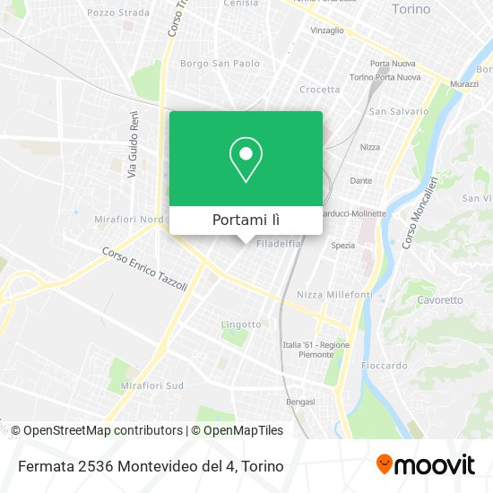 Mappa Fermata 2536 Montevideo del 4