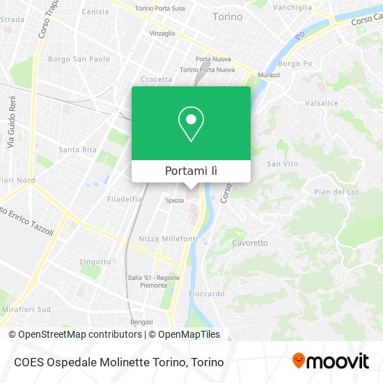 Mappa COES Ospedale Molinette Torino