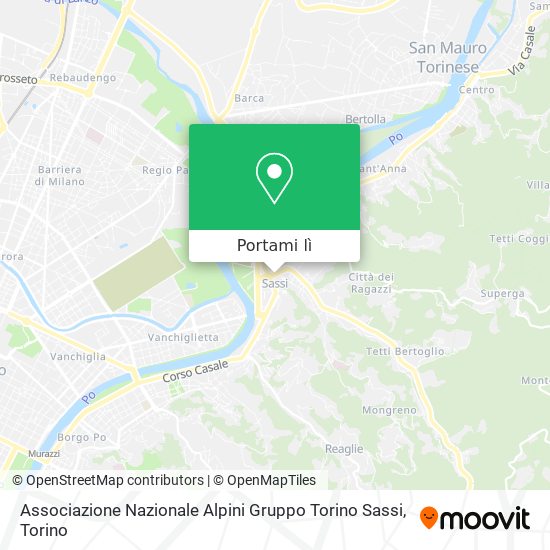 Mappa Associazione Nazionale Alpini Gruppo Torino Sassi