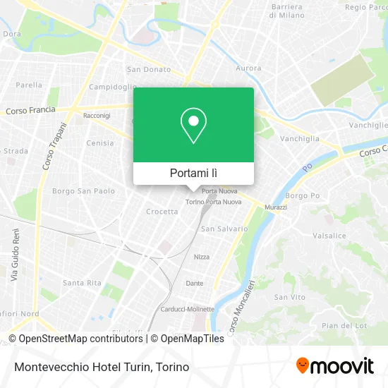 Mappa Montevecchio Hotel Turin