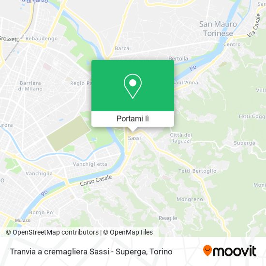 Mappa Tranvia a cremagliera Sassi - Superga