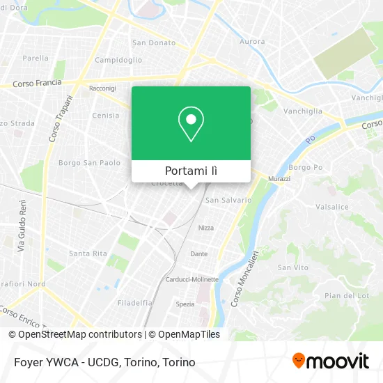 Mappa Foyer YWCA - UCDG, Torino