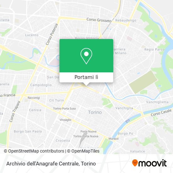 Mappa Archivio dell'Anagrafe Centrale