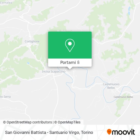 Mappa San Giovanni Battista - Santuario Virgo