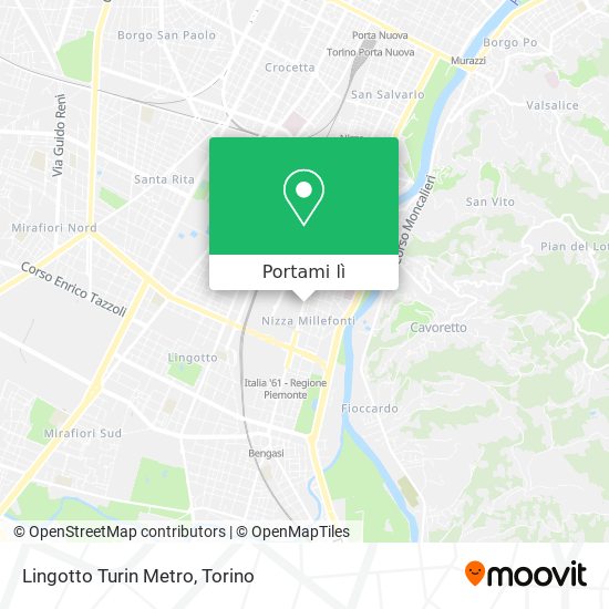 Mappa Lingotto Turin Metro