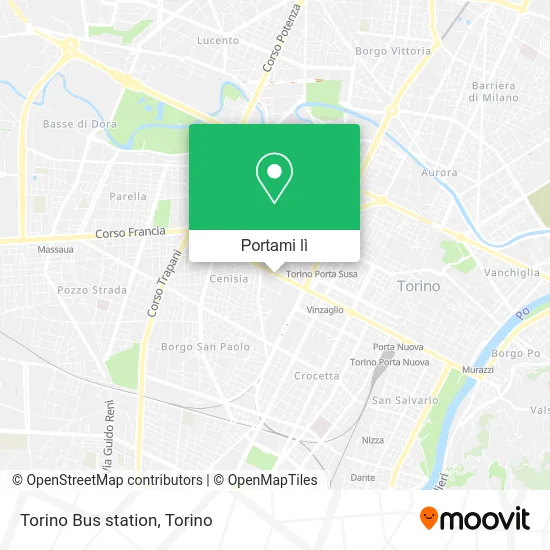 Mappa Torino Bus station