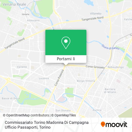Mappa Commissariato Torino Madonna Di Campagna Ufficio Passaporti