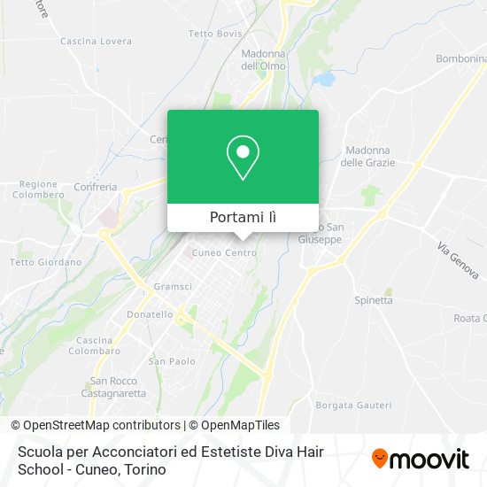 Mappa Scuola per Acconciatori ed Estetiste Diva Hair School - Cuneo