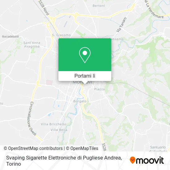 Come arrivare a Svaping Sigarette Elettroniche di Pugliese Andrea a Mondov  con bus o treno?