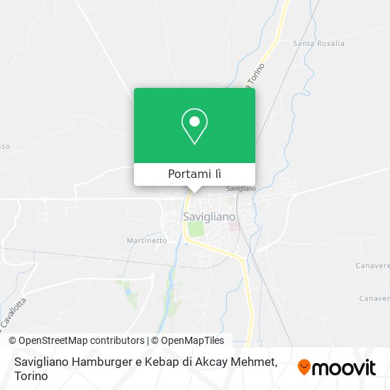Mappa Savigliano Hamburger e Kebap di Akcay Mehmet