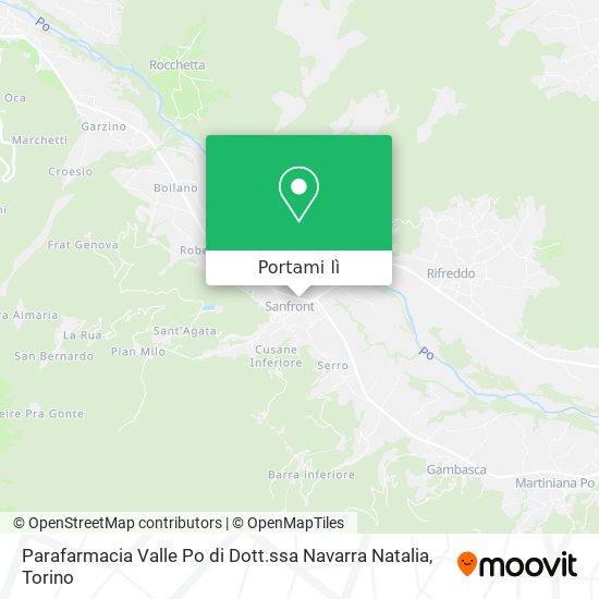 Mappa Parafarmacia Valle Po di Dott.ssa Navarra Natalia