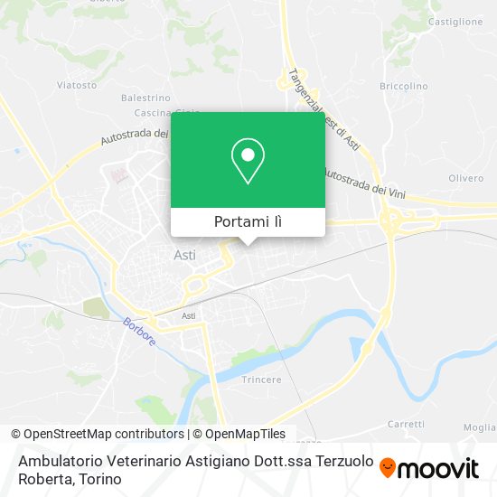 Mappa Ambulatorio Veterinario Astigiano Dott.ssa Terzuolo Roberta