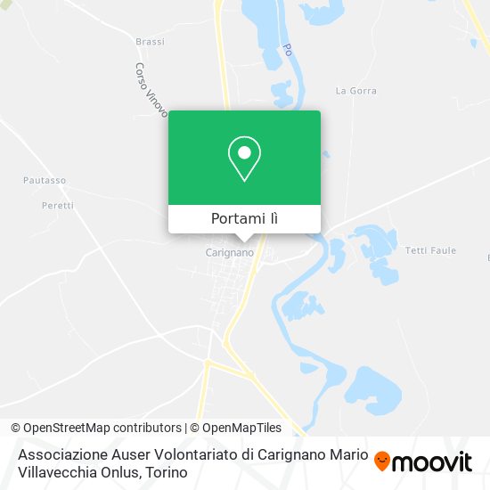 Mappa Associazione Auser Volontariato di Carignano Mario Villavecchia Onlus