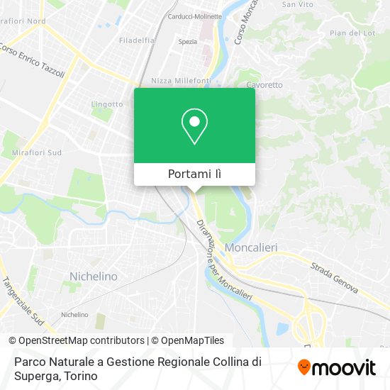 Mappa Parco Naturale a Gestione Regionale Collina di Superga
