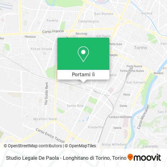 Mappa Studio Legale De Paola - Longhitano di Torino