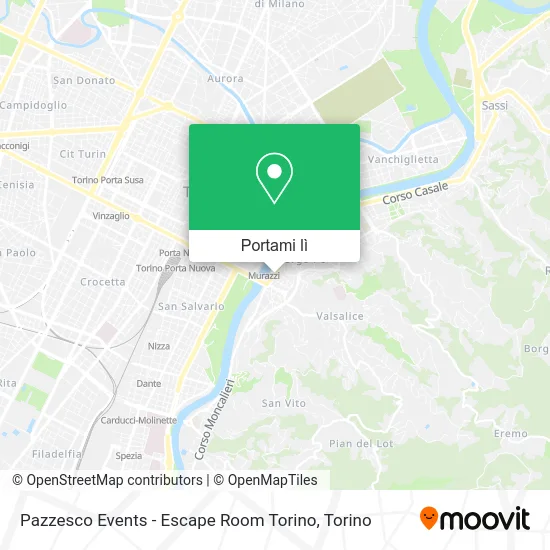 Mappa Pazzesco Events - Escape Room Torino
