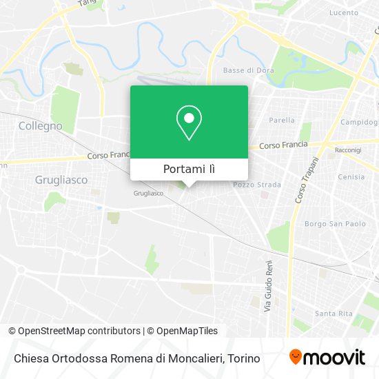 Mappa Chiesa Ortodossa Romena di Moncalieri