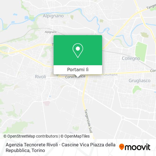 Mappa Agenzia Tecnorete Rivoli - Cascine Vica Piazza della Repubblica