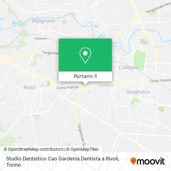 Mappa Studio Dentistico Cao Gardenia Dentista a Rivoli
