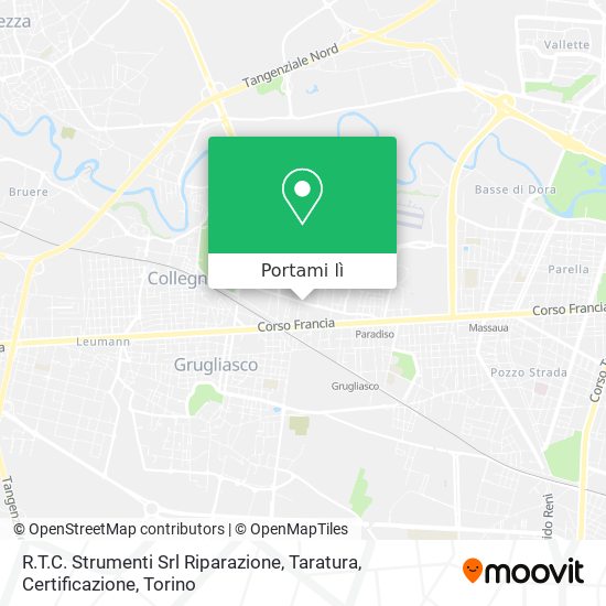 Mappa R.T.C. Strumenti Srl Riparazione, Taratura, Certificazione