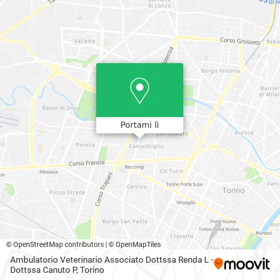 Mappa Ambulatorio Veterinario Associato Dottssa Renda L - Dottssa Canuto P