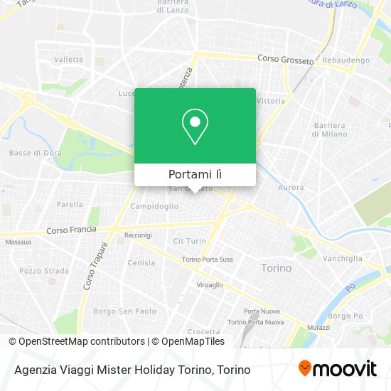 Mappa Agenzia Viaggi Mister Holiday Torino