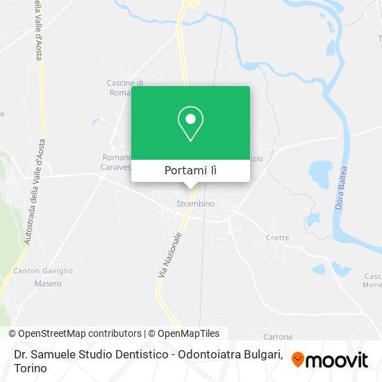 Mappa Dr. Samuele Studio Dentistico - Odontoiatra Bulgari