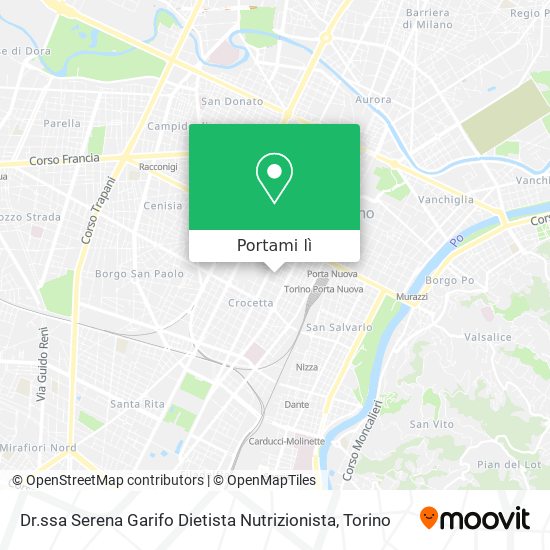 Mappa Dr.ssa Serena Garifo Dietista Nutrizionista