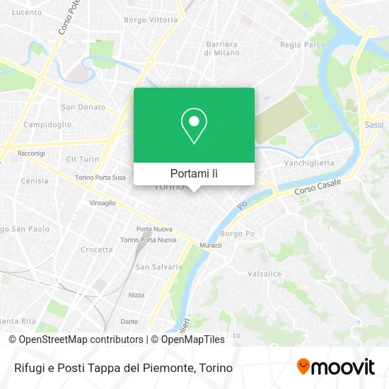 Mappa Rifugi e Posti Tappa del Piemonte