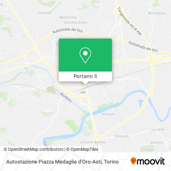 Mappa Autostazione Piazza Medaglie d'Oro-Asti