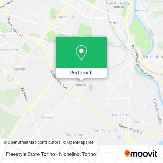 Mappa Freestyle Store Torino - Nichelino