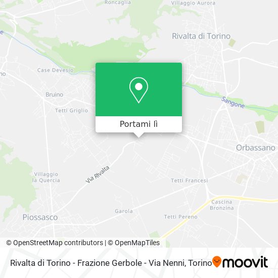 Mappa Rivalta di Torino - Frazione Gerbole - Via Nenni