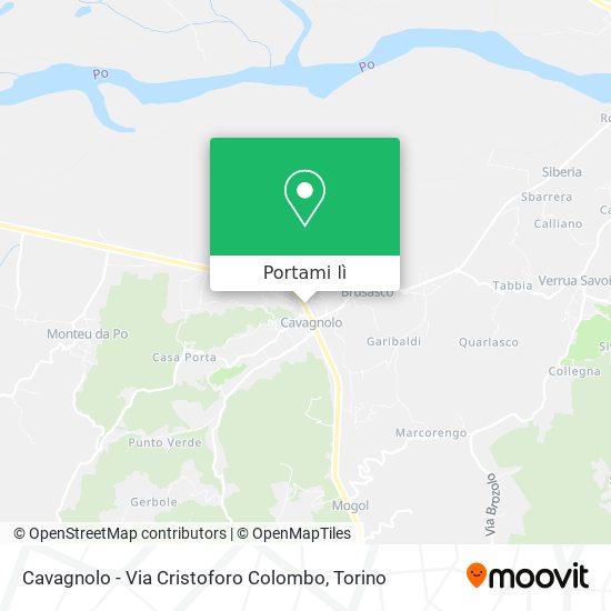 Mappa Cavagnolo - Via Cristoforo Colombo