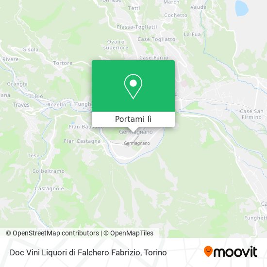 Mappa Doc Vini Liquori di Falchero Fabrizio