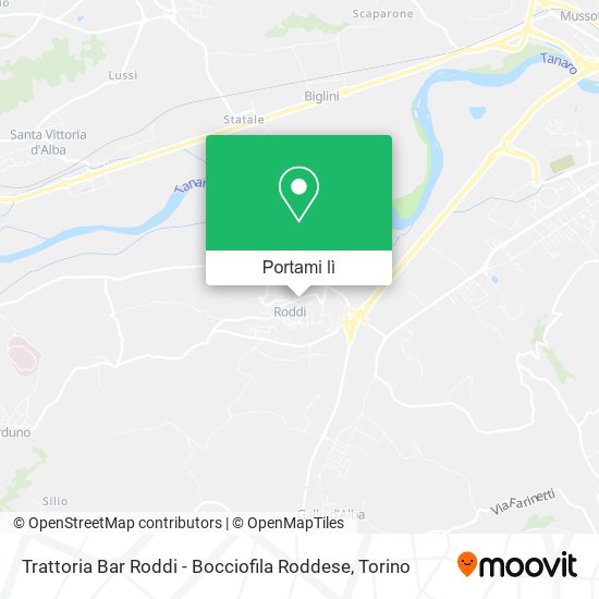 Mappa Trattoria Bar Roddi - Bocciofila Roddese
