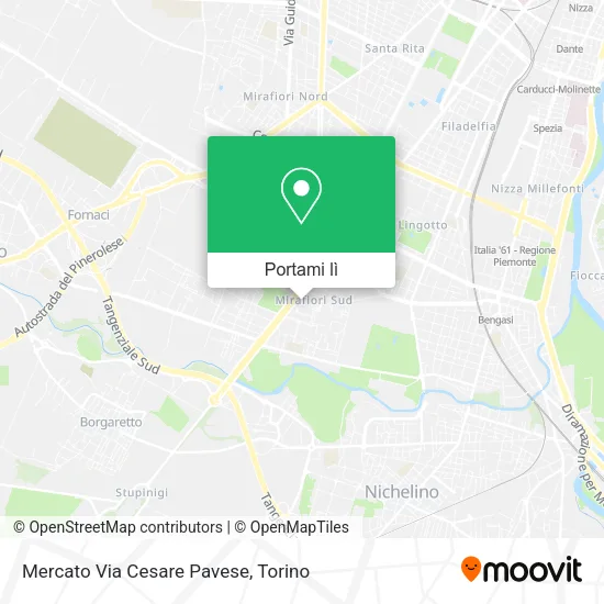 Mappa Mercato Via Cesare Pavese