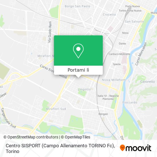 Mappa Centro SISPORT (Campo Allenamento TORINO Fc)