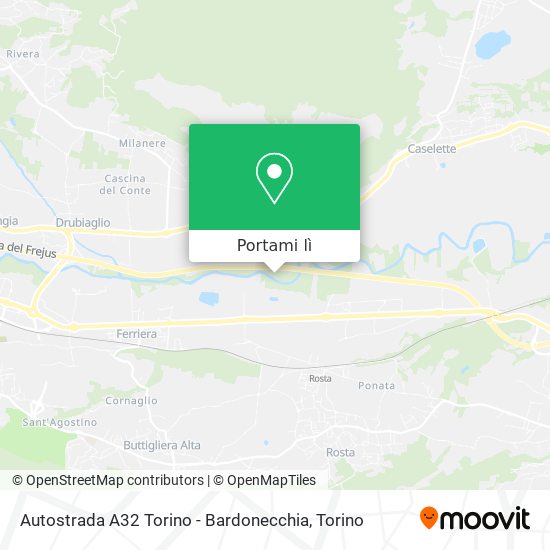 Mappa Autostrada A32 Torino - Bardonecchia